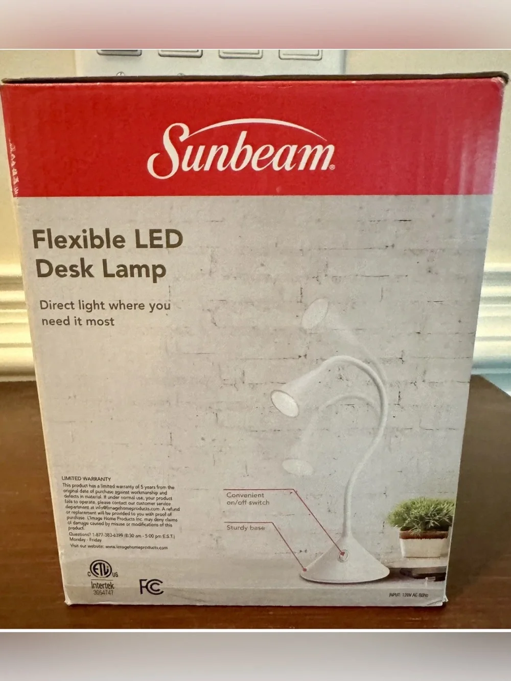 Sunbeam White Flexible LED Desk Lamp - NIB